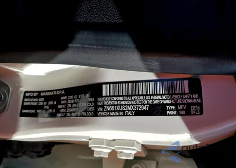 2021 Maserati Levante Sport z USA, uszkodzony, nr VIN ZN661XUS2MX372947